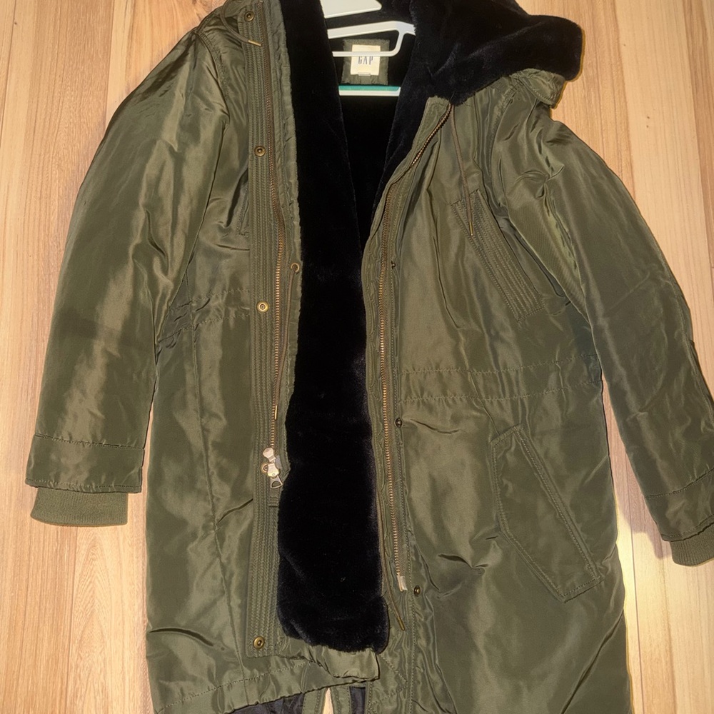 Gap Olive Jacket With Black Interior - image 1